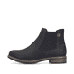 Asphaltschwarze Rieker Damen Chelsea Boots 72254-00 mit einem Reißverschluss. Schuh Außenseite.