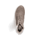 Braun-beige Rieker Damen Schnürstiefel Y8119-25 mit Teddyfell-Kragen. Schuh von oben.