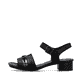 Schwarze Rieker Riemchensandaletten 62685-00 mit trendigen Schnalle. Schuh Außenseite.