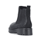 Schwarze Rieker Damen Chelsea Boots 73250-01 mit einem Reißverschluss. Schuh von hinten.