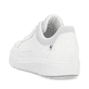 Weiße Rieker Damen Sneaker Low 41910-81 mit Schnürung sowie super leichter Sohle. Schuh von hinten.