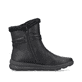 Tiefschwarze Rieker Damen Kurzstiefel Z0070-00 mit einer robusten Profilsohle. Schuh Innenseite