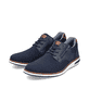 Blaue Rieker Herren Schnürschuhe 11311-14 mit einem Reißverschluss. Schuhpaar seitlich schräg.