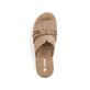 Beige Rieker Damen Pantoletten V0297-62 mit der schmalen Passform E 1/2. Schuh von oben.