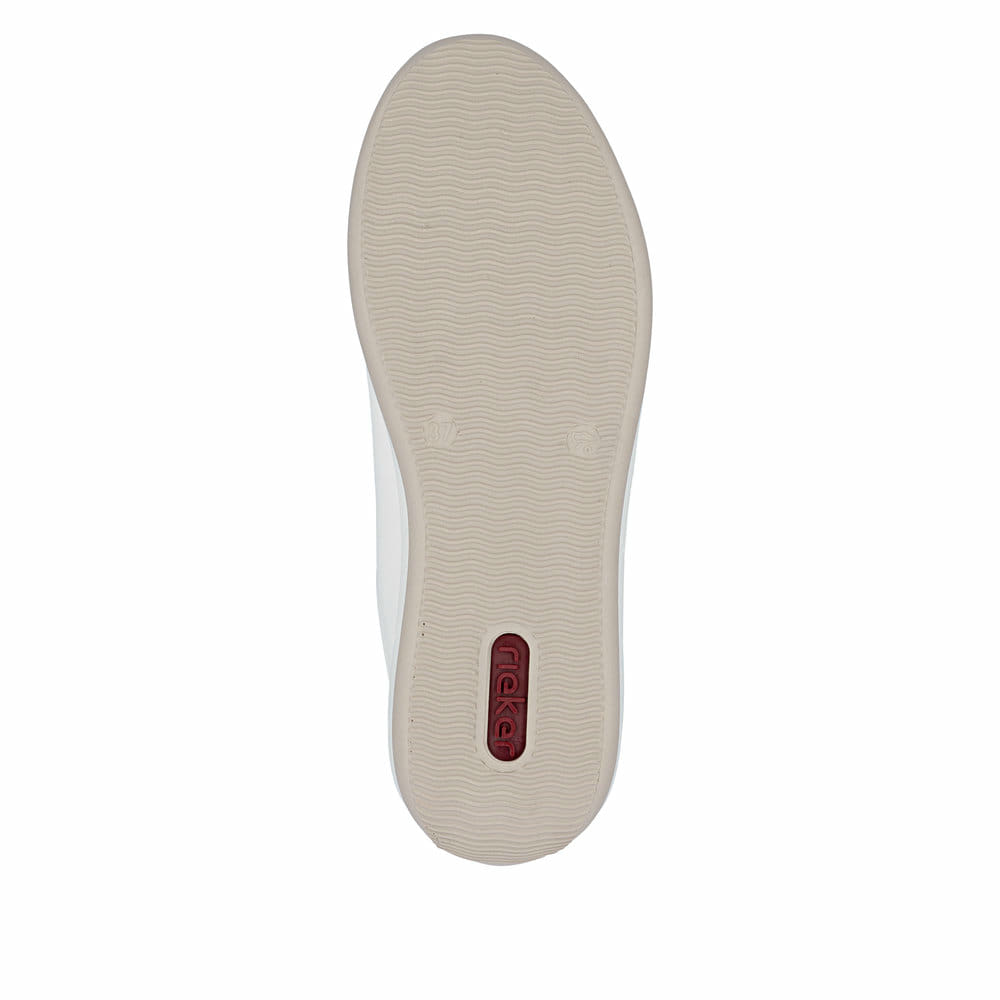 Baskets basses Rieker multicolores femme N1112-92 avec fermeture éclair. Semelle extérieure de la chaussure.