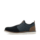 Blaue Rieker Herren Slipper 04550-14 mit einem Gummizug sowie der Extraweite H. Schuh Außenseite.