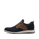 Mocassins Rieker bleus pour hommes 14750-15 avec bande élastique. Côté extérieur de la chaussure.
