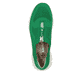 Grasgrüne Rieker Damen Slipper 54057-52 mit flexibler und ultra leichter Sohle. Schuh von oben.