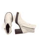 
Vanillebeige Rieker Damen Stiefeletten Y4155-60 mit Reißverschluss sowie Blockabsatz. Schuhpaar von oben.