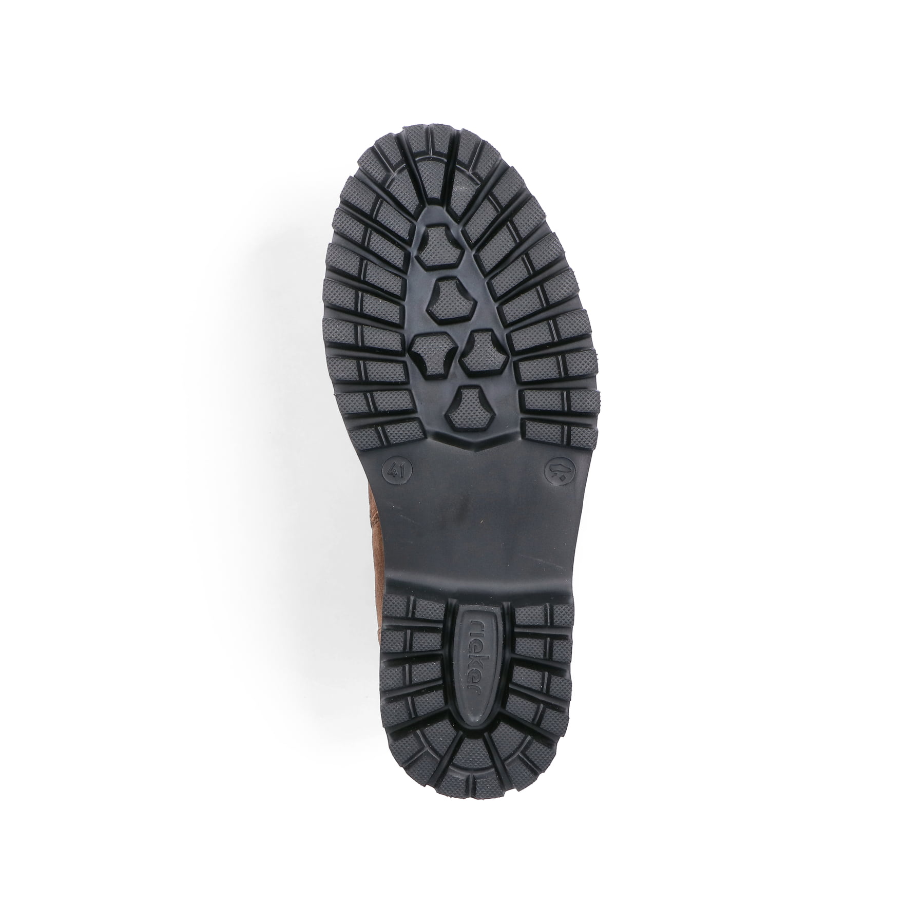 Braune Rieker Herren Schnürstiefel 30414-25 aus Rauleder mit Bergsteiger-Ösen. Schuh Laufsohle.