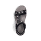 
Asphaltschwarze Rieker Herren Trekkingsandalen 22770-00 mit einer robusten Profilsohle. Schuh von oben