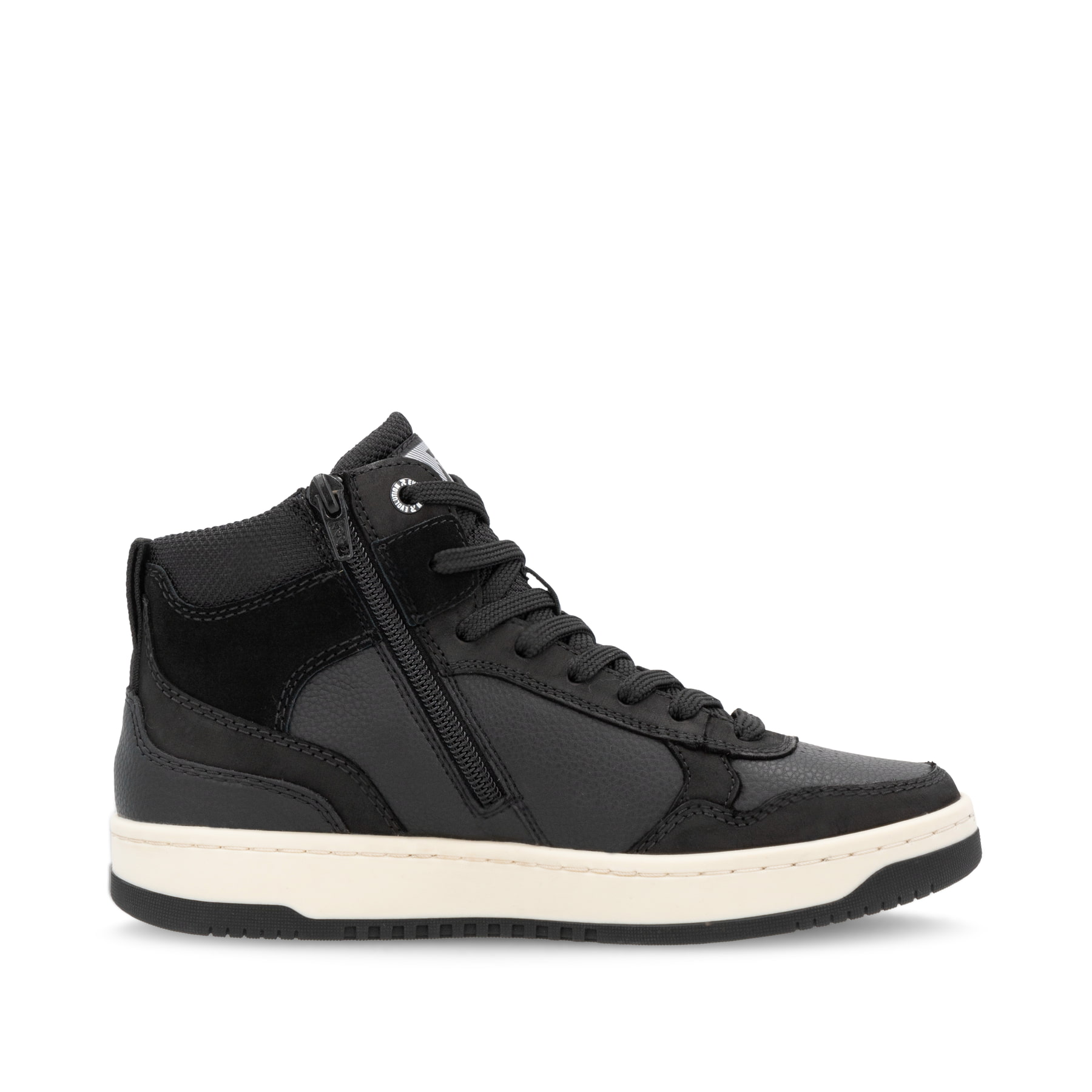 Baskets montantes Rieker noires pour femme W1970-00. Intérieur de la chaussure.