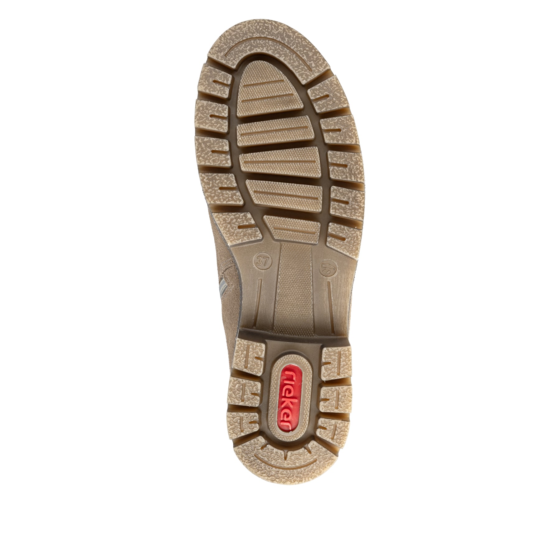 Beige Rieker Damen Hochschaftstiefel Y8153-64 aus Rauleder. Schuh Laufsohle.