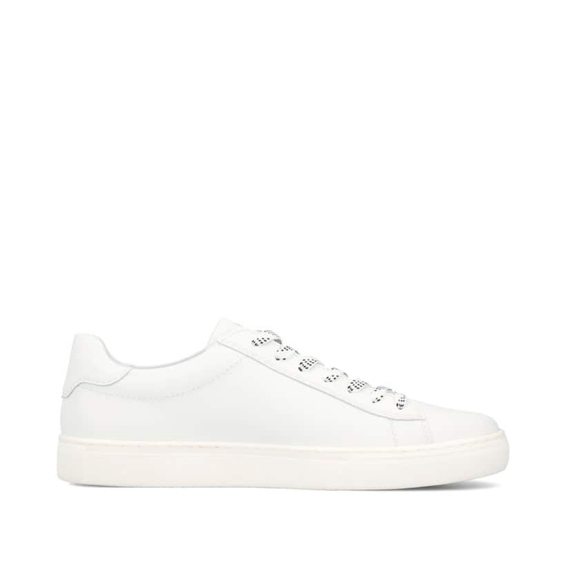 Weißer Rieker Herren Sneaker Low U0711-80 Schwenninger Wild Wings x Rieker Edition mit Eishockey-Schnürung und Wild Wings Logo. Schuh Innenseite.