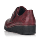 Mocassins Rieker rouges femme 537C0-35 en cuir lisse avec motif cachemire. Chaussure vue de dessus.