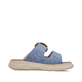 Mules Rieker bleues pour femme V3050-14 avec boucle tendance. Côté intérieur de la chaussure.