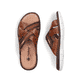 Braune Rieker Herren Pantoletten 25199-22 mit der Komfortweite G 1/2. Schuh von oben, liegend.
