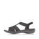 Sandales à lanières Rieker noires femme 60870-00 avec bande élastique. Côté extérieur de la chaussure.