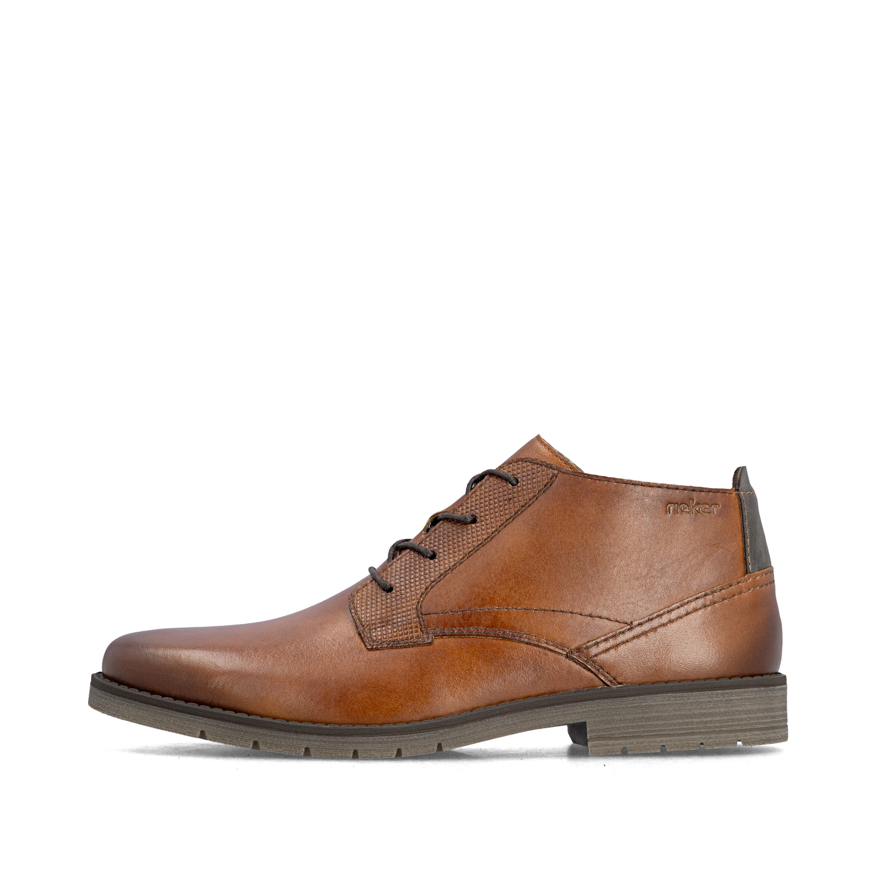 Braune Rieker Herren Schnürstiefel 13902-24 aus Glattleder. Schuh Außenseite.