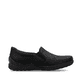 Schwarze Rieker Damen Slipper 48964-00 mit einem Gummizug sowie der Extraweite H. Schuh Innenseite.