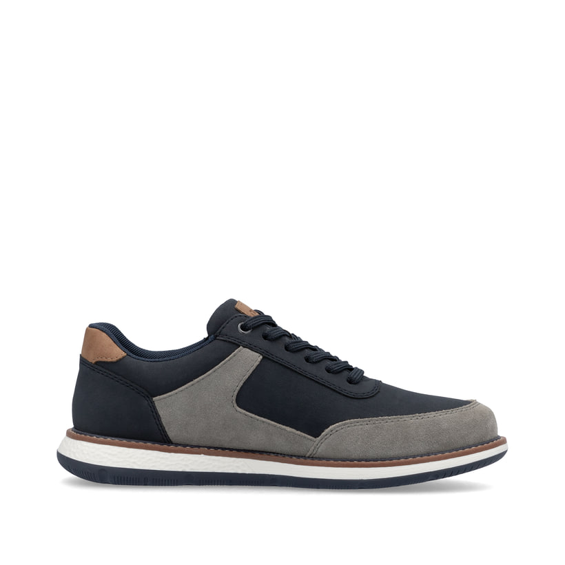 Blaue Rieker Herren Schnürschuhe 04401-14 mit einem Reißverschluss. Schuh Innenseite.