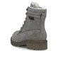 
Silbergraue Rieker Damen Schnürstiefel Y9125-40 mit Schnürung und Reißverschluss. Schuh von hinten