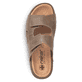 Braune Rieker Herren Pantoletten 25592-25 aus Rauleder mit einem Klettverschluss. Schuh von oben.