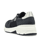 Blaue Rieker Damen Sneaker Low 48135-14 mit Reißverschluss sowie Komfortweite G. Schuh von hinten.