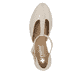 Beige Rieker Pumps 41087-60 mit einer Schnalle sowie extra weicher Decksohle. Schuh von oben.