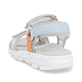 Mehrfarbige waschbare Rieker Damen Trekkingsandalen V8401-92 mit Klettverschluss. Schuh von hinten.