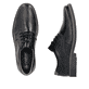 Chaussures à lacets Rieker noires pour hommes 13900-00. Chaussure vue de dessus, couchée.