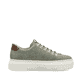 Grüne Rieker Damen Sneaker Low M1952-52 mit einem Reißverschluss. Schuh Innenseite.