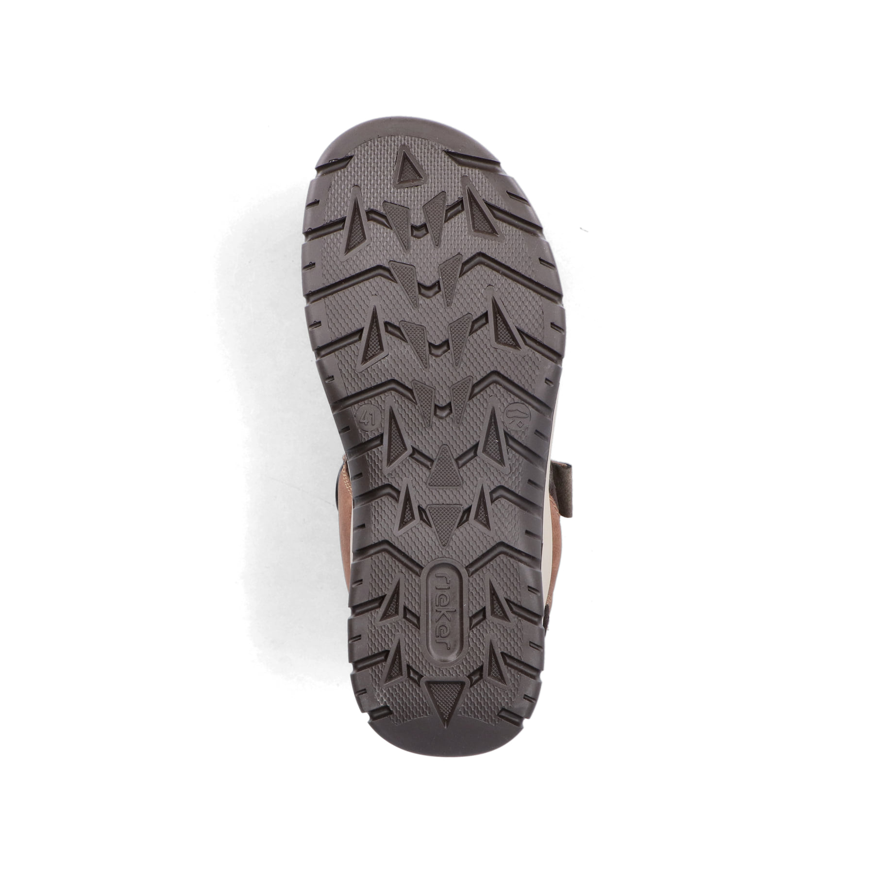 Braune Rieker Herren Trekkingsandalen 26952-24 mit einem Klettverschluss. Schuh Laufsohle.