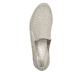 Hellbeige Rieker Ballerinas 51989-64 mit einem Elastikeinsatz sowie Löcheroptik. Schuh von oben.
