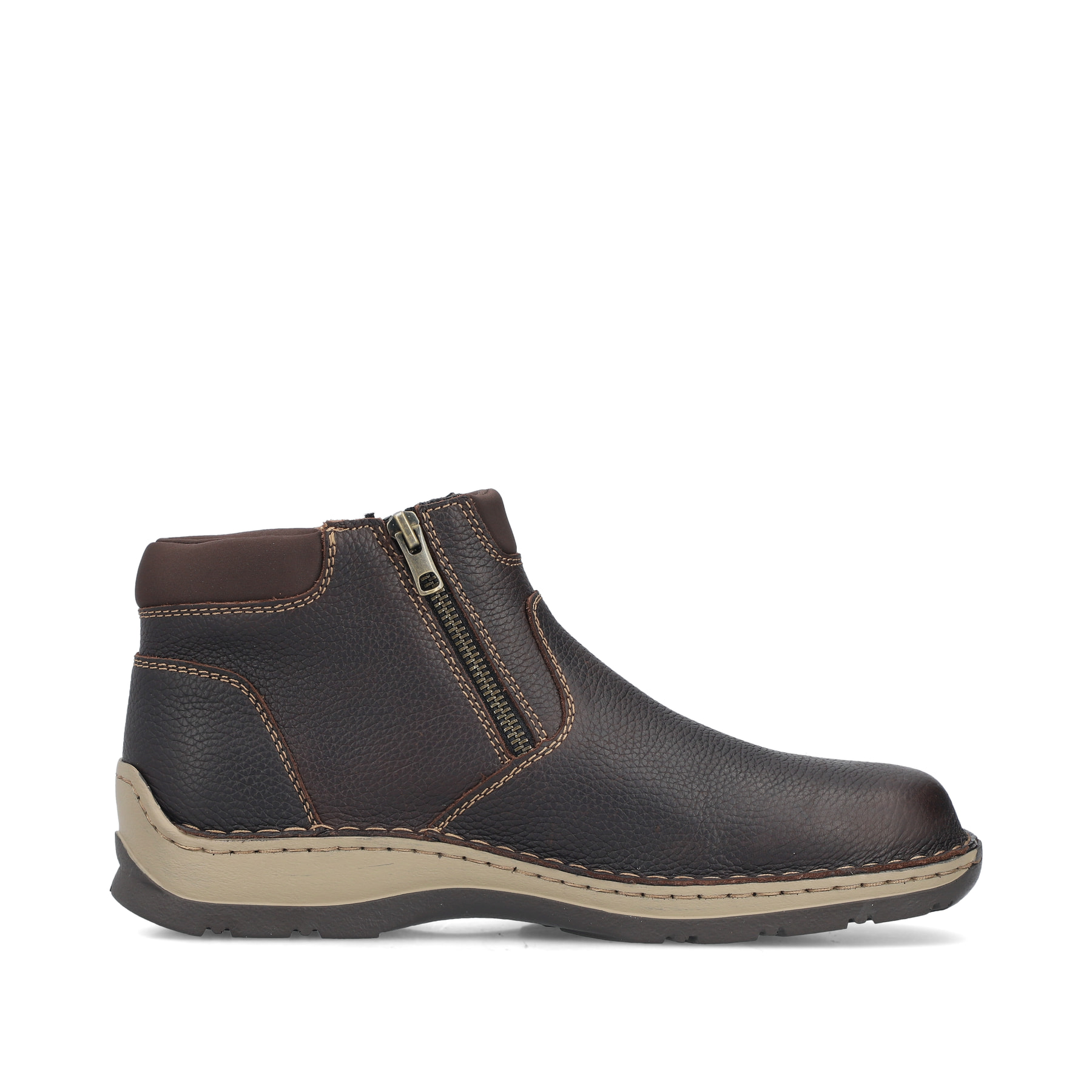 Braune Rieker Herren Kurzstiefel 05362-25 aus Glattleder. Schuh Innenseite.