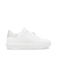 Weiße Rieker Damen Sneaker Low W1202-83 mit einer Schnürung. Schuh Innenseite.