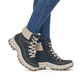 Granitgraue Rieker Damen Schnürstiefel X9335-45 mit Schnürung und Reißverschluss. Schuh Innenseite