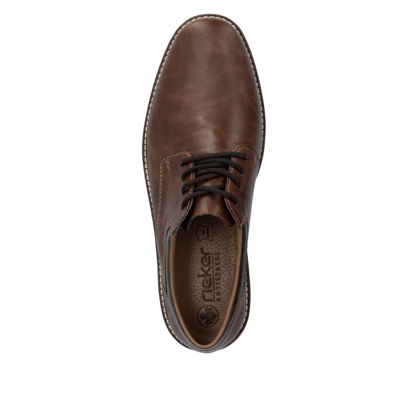 Chaussures à lacets Rieker marron hommes 13200-24 avec largeur confort G. Chaussure vue de dessus.