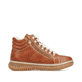 Kastanienbraune Rieker Damen Kurzstiefel 73691-24 mit einer robusten Profilsohle. Schuh Innenseite