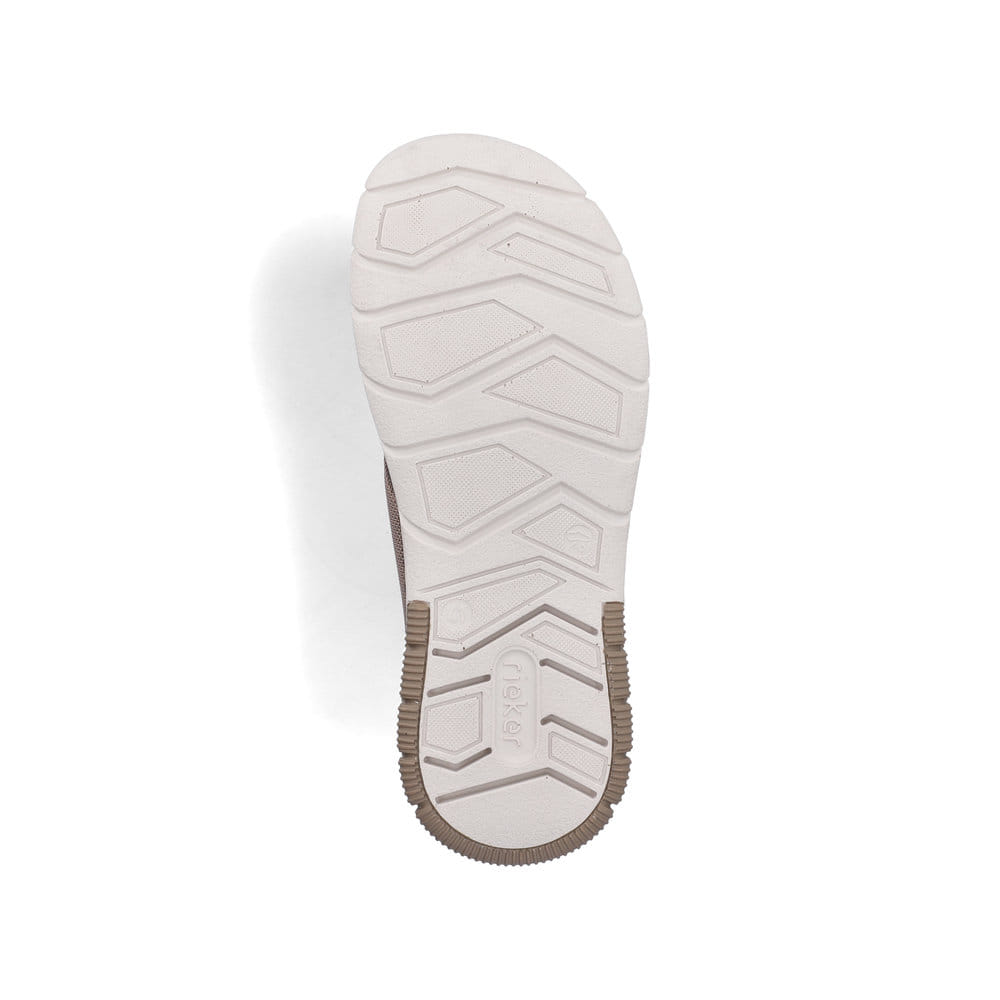 Beige Rieker Herren Pantoletten 25250-64 mit der Komfortweite G. Schuh Laufsohle.