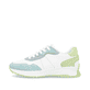 Weiße Rieker Damen Sneaker Low W1308-81 mit Schnürung sowie abriebfester Sohle. Schuh Außenseite.