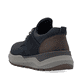 Mocassins Rieker bleus homme 06050-14 en cuir suédé avec bande élastique. Chaussure vue de dessus.