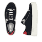Blaue Rieker Damen Sneaker Low M1911-14 mit einem Reißverschluss. Schuh von oben, liegend.