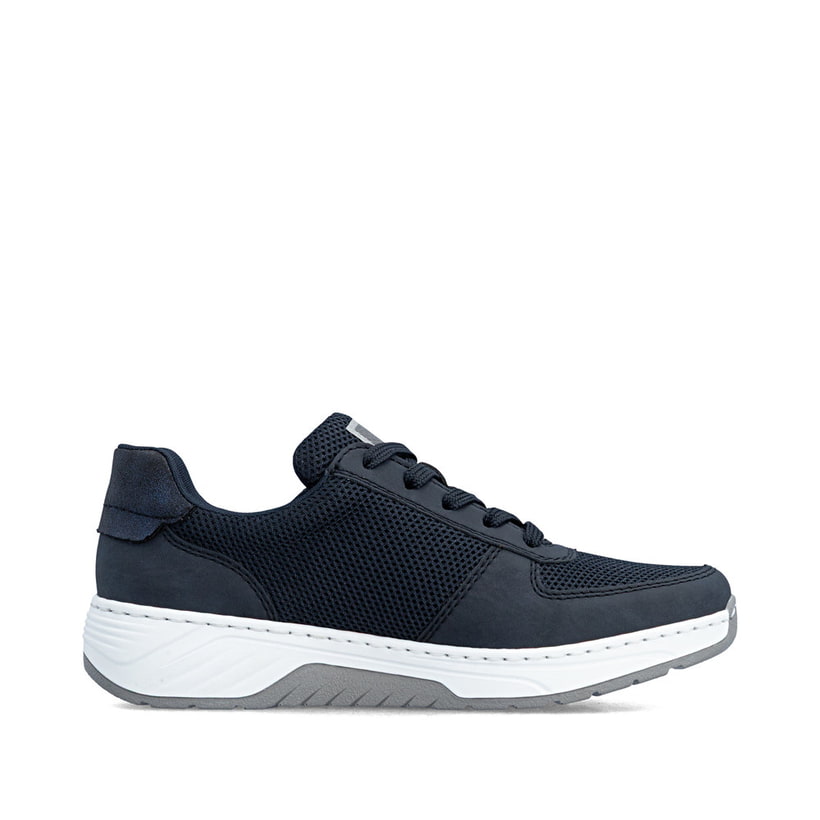 Blaue Rieker Damen Sneaker Low 53101-14 mit Reißverschluss sowie Extraweite H. Schuh Innenseite.
