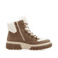 Beige Rieker Damen Schnürstiefel X8611-60 mit Schaftkragen sowie Reißverschluss. Schuh Innenseite.