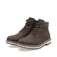 
Espressobraune Rieker Herren Schnürstiefel F3811-25 mit Schnürung und Reißverschluss. Schuhpaar schräg.