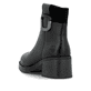 Schwarze Rieker Damen Stiefeletten Y5253-00 aus Glattleder. Schuh von hinten.