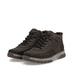 Schwarz-dunkelbraune Rieker Herren Sneaker High B9303-25 aus Rauleder. Schuhpaar seitlich schräg.