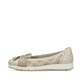 Beige Rieker Ballerinas L3066-60 mit dekorativer Schleife. Schuh Außenseite.