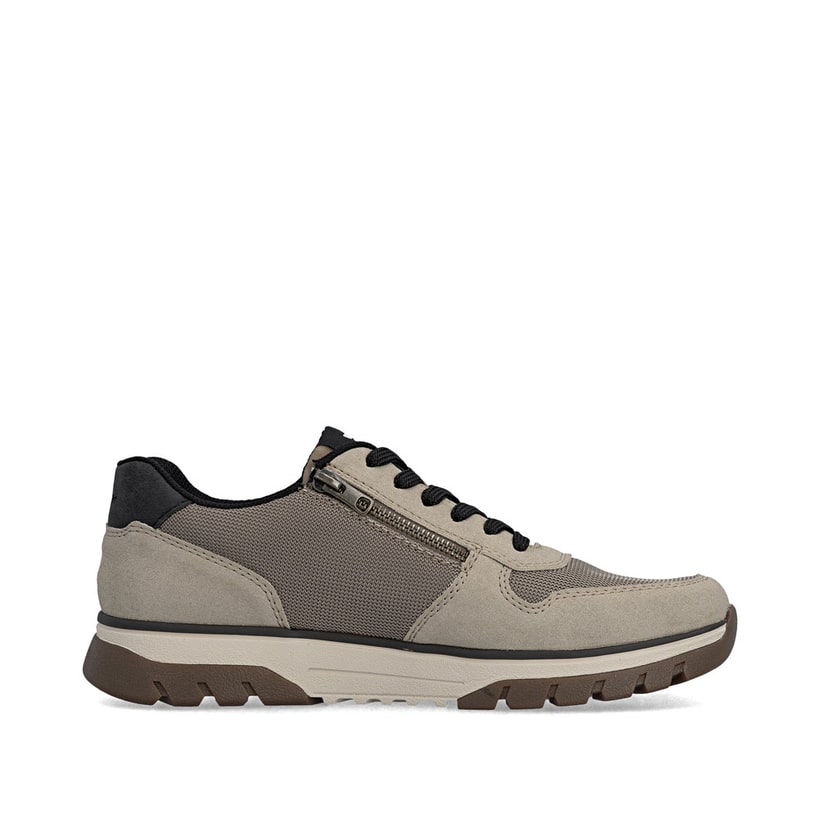 Beige Rieker Herren Sneaker Low B9302-64 mit Reißverschluss sowie Extraweite H. Schuh Innenseite.
